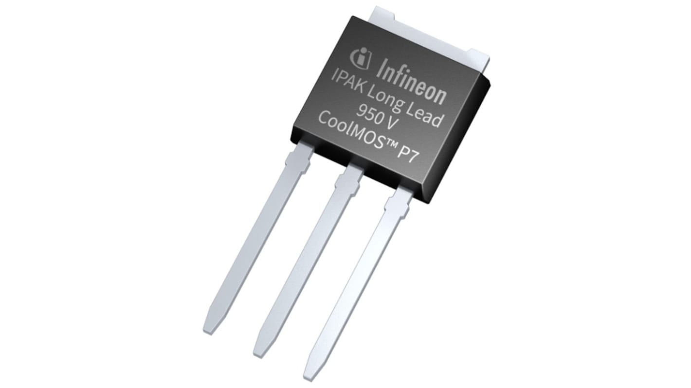 Infineon Nチャンネル ダイオード内蔵950 V 4 A スルーホール パッケージIPAK (TO-251) 3 ピン