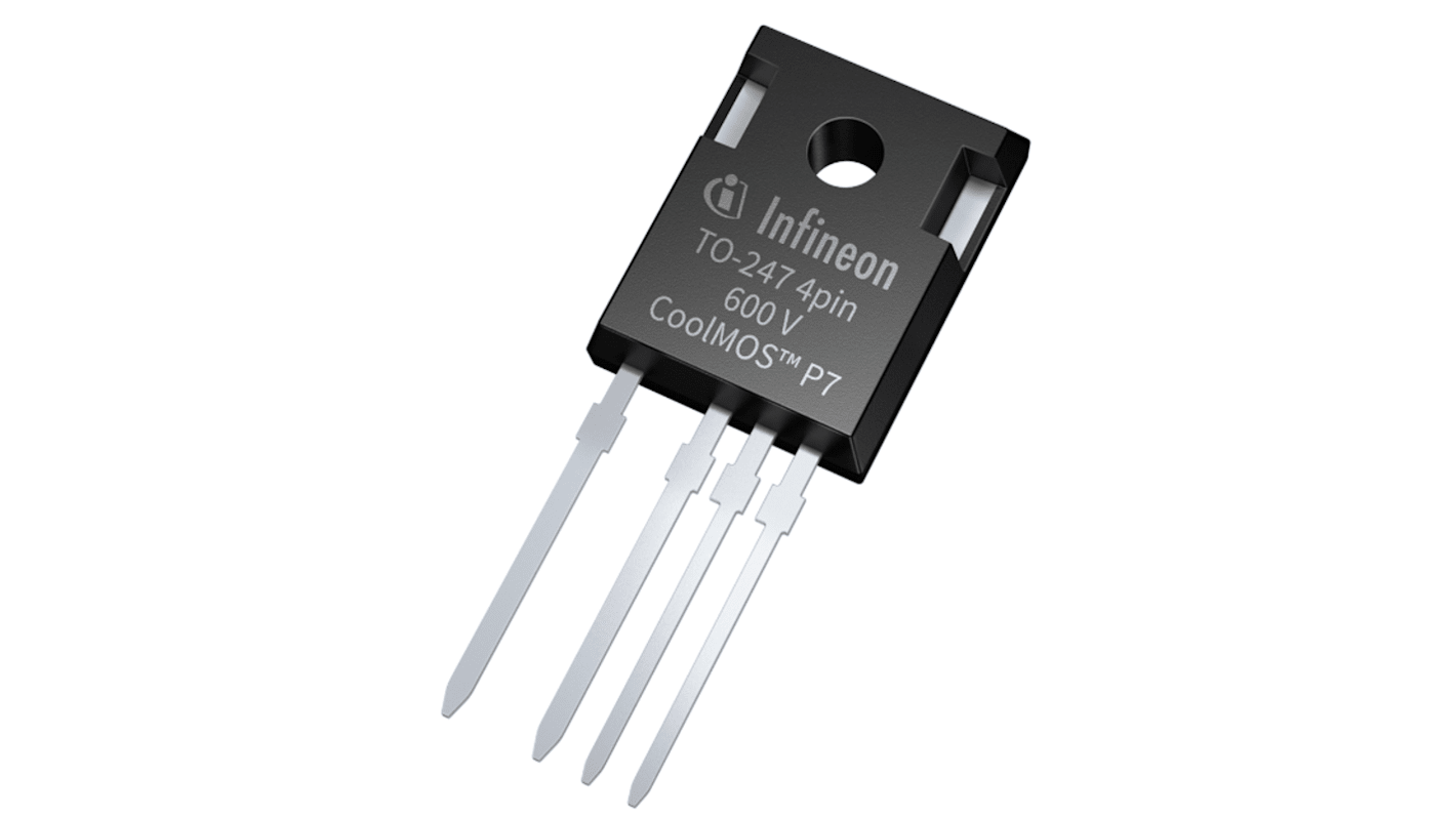 Transistor MOSFET & Diodo Infineon IPZA60R060P7XKSA1, VDSS 650 V, ID 151 A, TO-247-4 de 4 pines, 2elementos