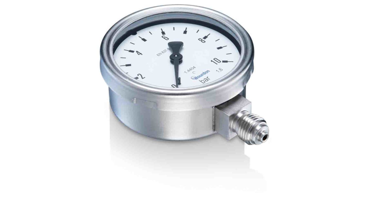 Bourdon Analogue Pressure Gauge 0.6bar Bottom Entry, MEX5-D30.B72, -1bar min.