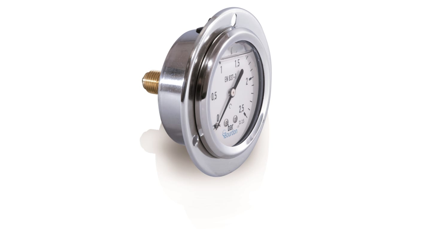 Bourdon Analogue Pressure Gauge 60bar Back Entry, MIT3-B22.B29, 0bar min.