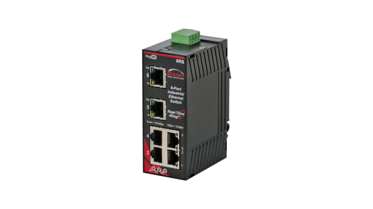 Ethernetový přepínač 6 RJ45 portů montáž na lištu DIN Red Lion