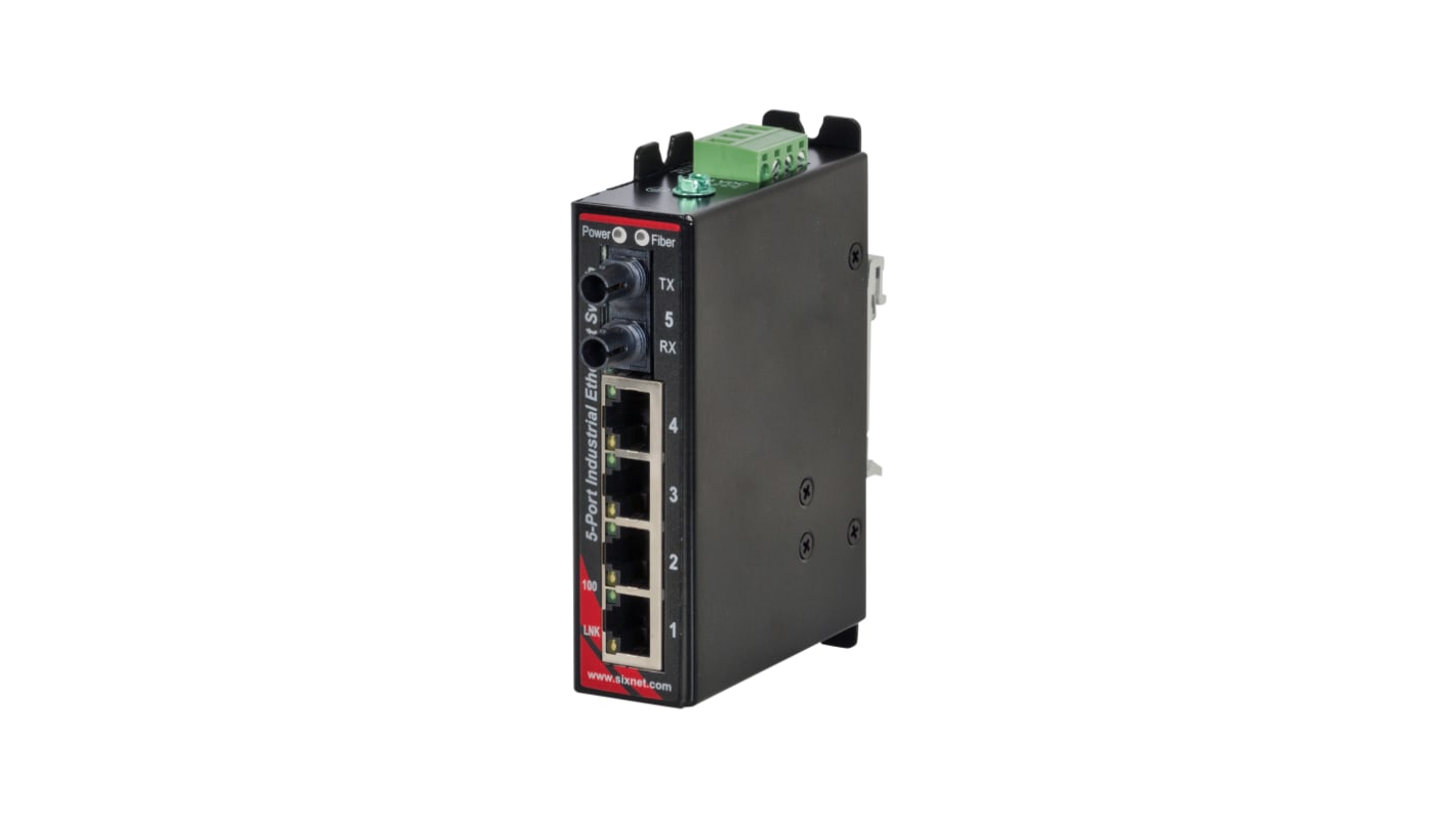 Red Lion Ethernet-Switch, 4 x RJ45, bis 4000m für DIN-Schienen, 10 → 30V dc