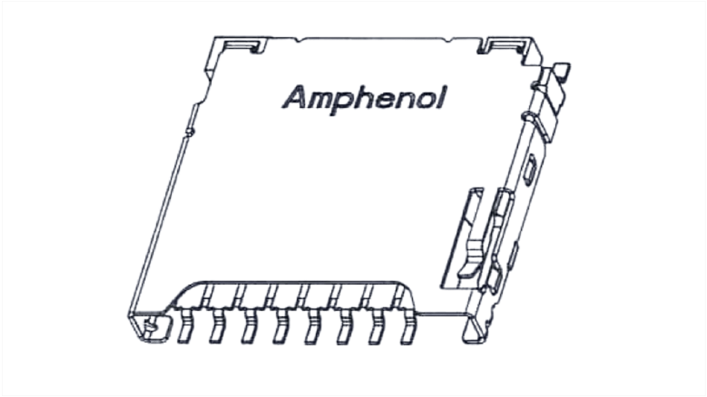 Amphenol microSD Micro SD-Karten-Steckverbinder Buchse, 8-polig / 1-reihig