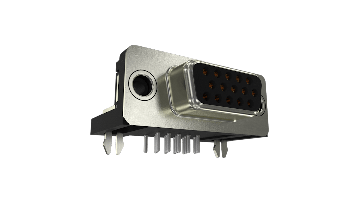 Connecteur Sub-D Femelle Amphenol ICC 15 voies Angle droit