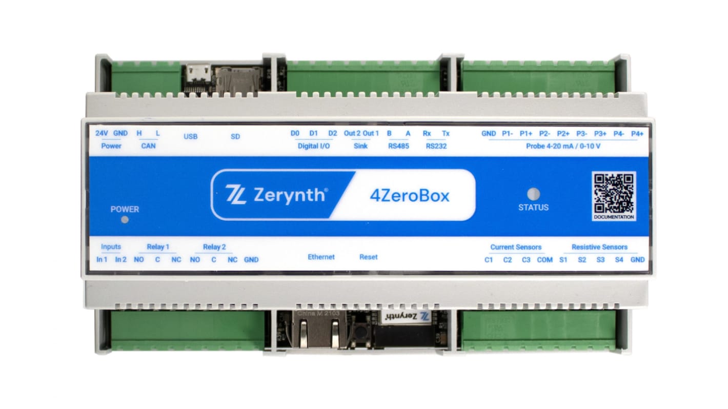 Placa de desarrollo 4ZeroBox de Zerynth, con núcleo MCU de 32 bits