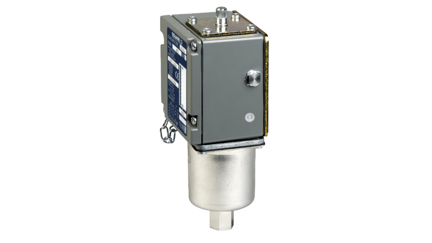 Presostato Telemecanique Sensors, 0.07bar → 1.4bar, G1/4, salida 1 C/O, para Aire, Aceite hidráulico, Líquido no