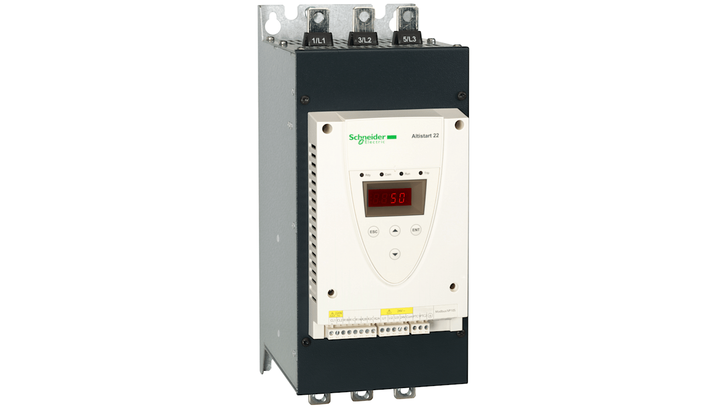 Démarreur étoile-triangle progressif, triphasé Schneider Electric Altistart 22, 74,54 kW 208 → 600 V c.a.