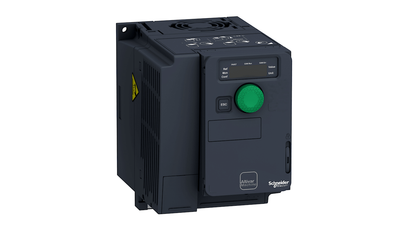 Schneider Electric Variable Speed Drive, 1.5 kW, 3 Phase, 600 V, 2.4 A, 2.6 A, Altivar Machine ATV320 Series