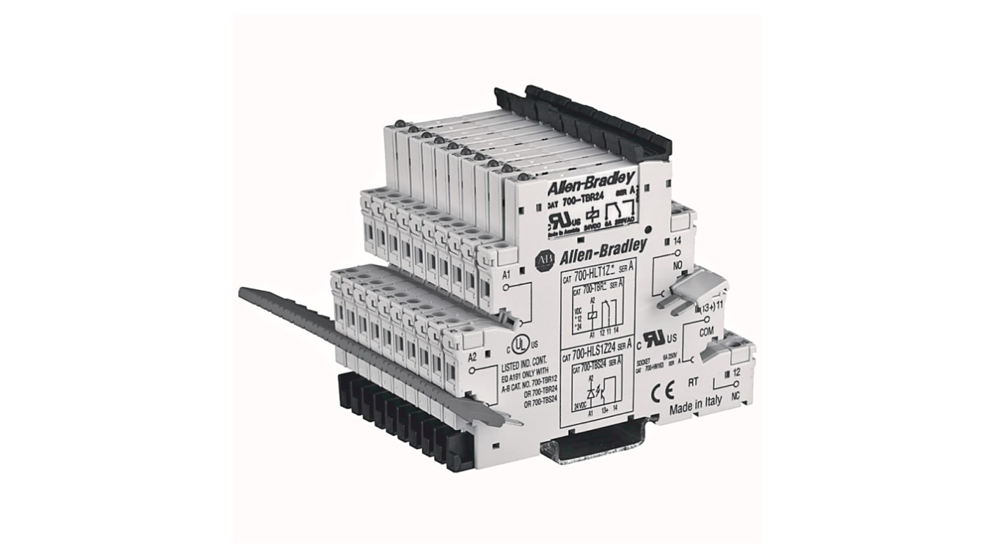 Modulo interfaccia relè Rockwell Automation serie 700-HLT, bobina 220 → 240V ca/cc, Guida DIN, contatti SPDT