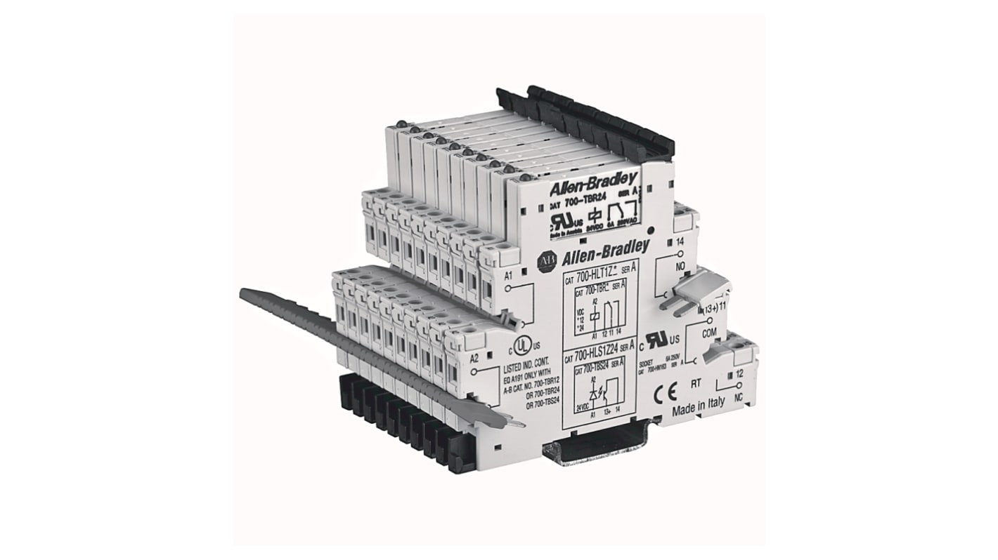 Módulo de interfaz de relé Rockwell Automation 700-HLT, SPDT, 24V dc, 6A, para carril DIN