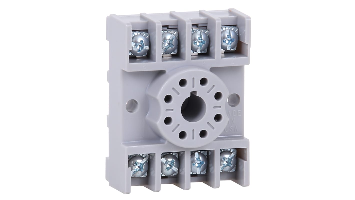 Rockwell Automation 700-HN 8 Pin 300V DIN Rail, Panel Mount Relay Socket, for use with 700-HR, 700-HX Relay