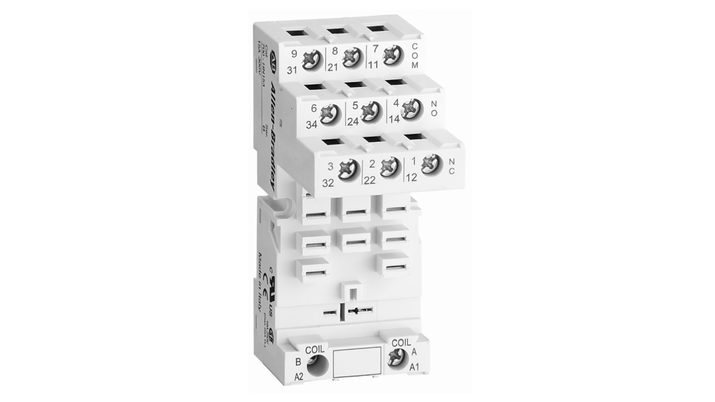 Rockwell Automation 700-HN 11 Pin 300V DIN Rail, Panel Mount Relay Socket, for use with 700-HB Relay
