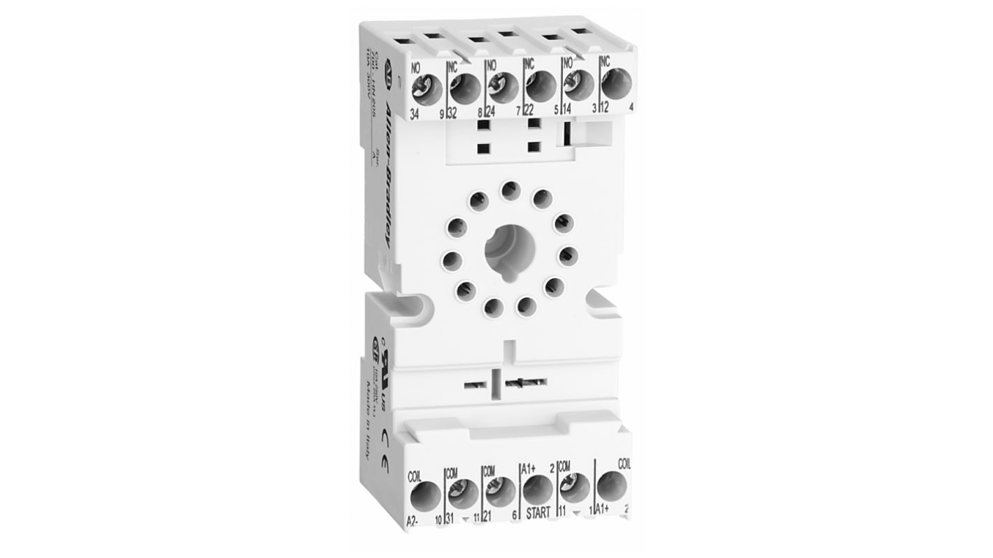 Zócalo de relé Rockwell Automation 700-HN para Relé 700-ha de 11 contactos, Carril DIN, montaje en panel