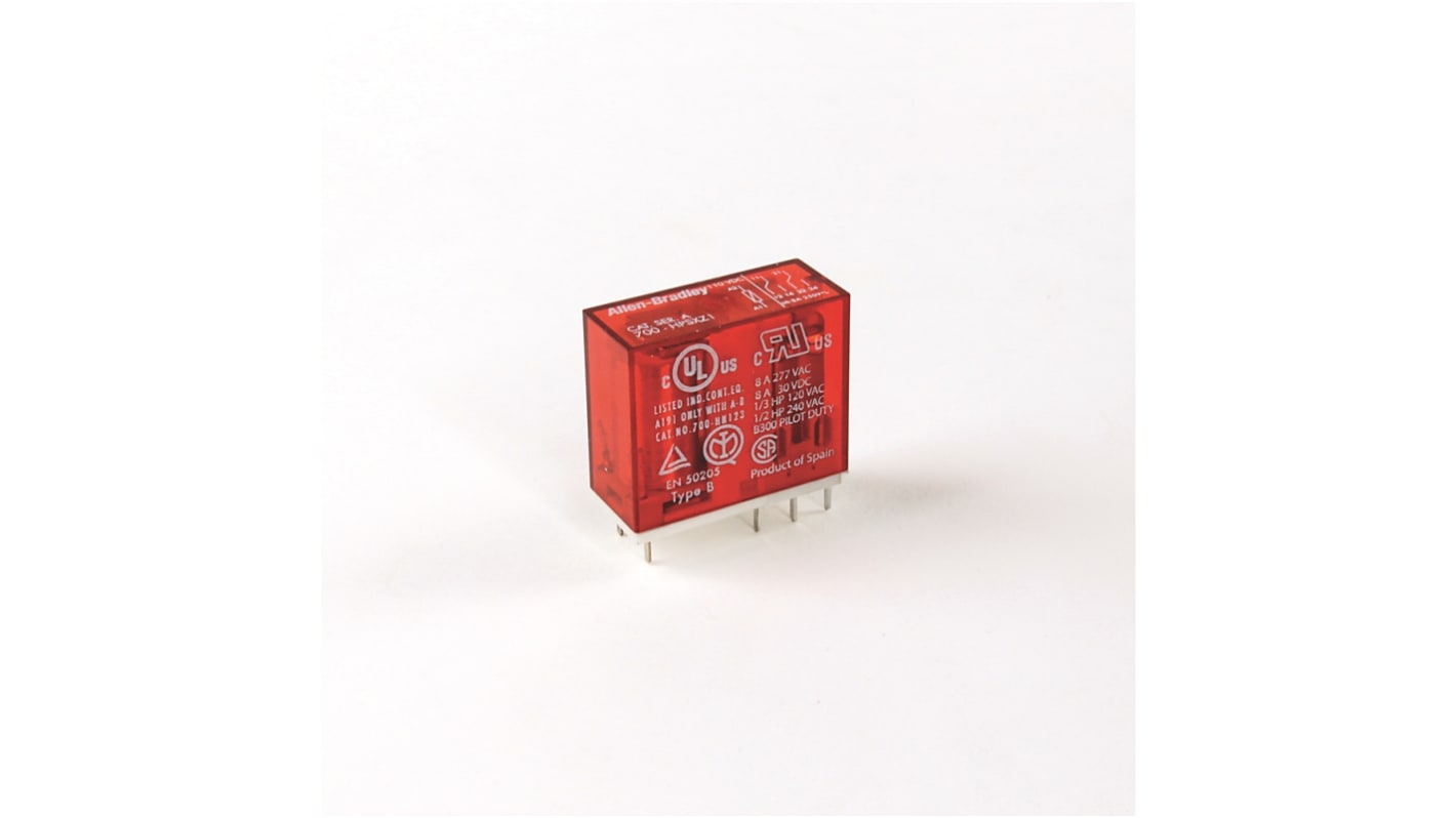 Relé de potencia Rockwell Automation 700-HPS de 2 polos, DPDT, bobina 12V dc, 8A, enchufable