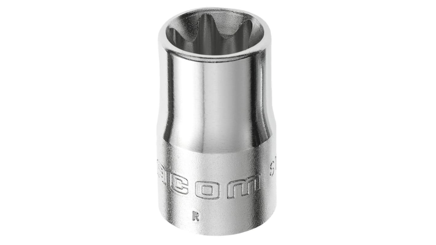 Facom 1/2 in Drive E24 Standard Socket, e-Torx, 37 mm Overall Length