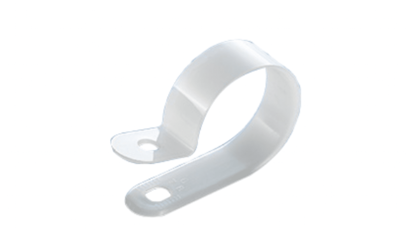 Clip en P, Nylon 66 Naturel, Diamètre intérieur 7.9mm