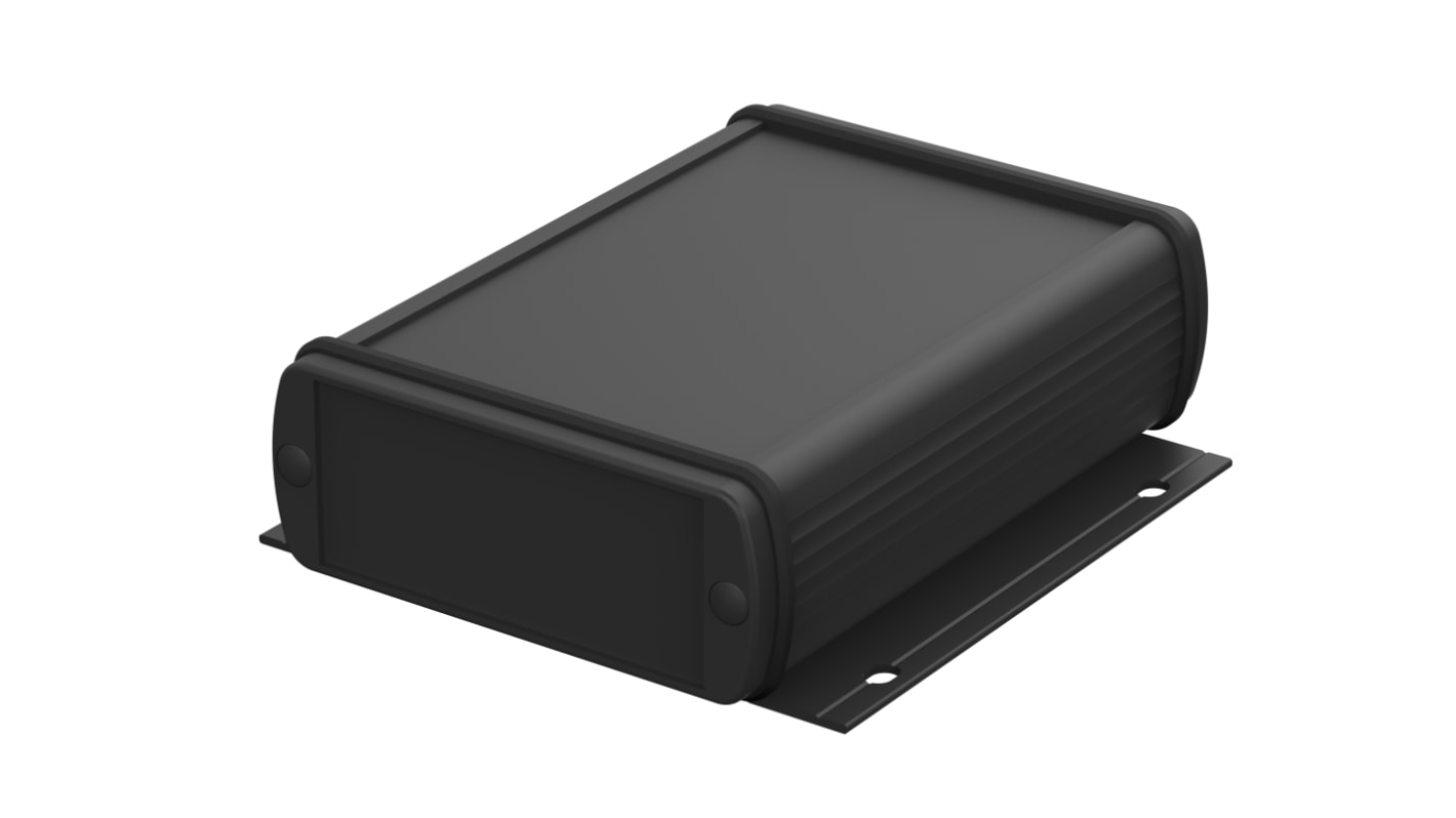 Bopla Alubos (Set) Series Black Aluminium General Purpose Enclosure, IP65, Flanged, Black Lid, 82 x 32 x 100mm