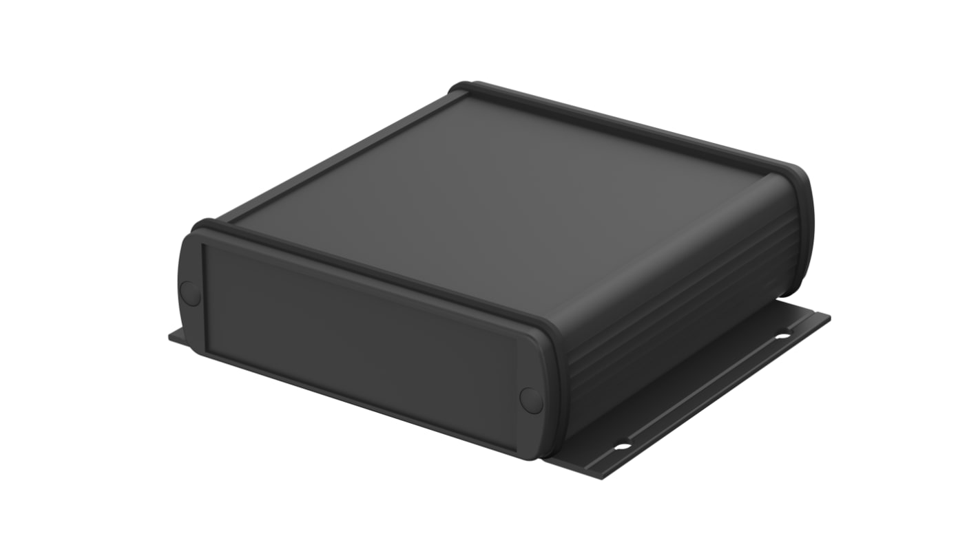 Bopla Alubos (Set) Series Black Aluminium General Purpose Enclosure, IP65, Flanged, Black Lid, 106 x 32 x 100mm