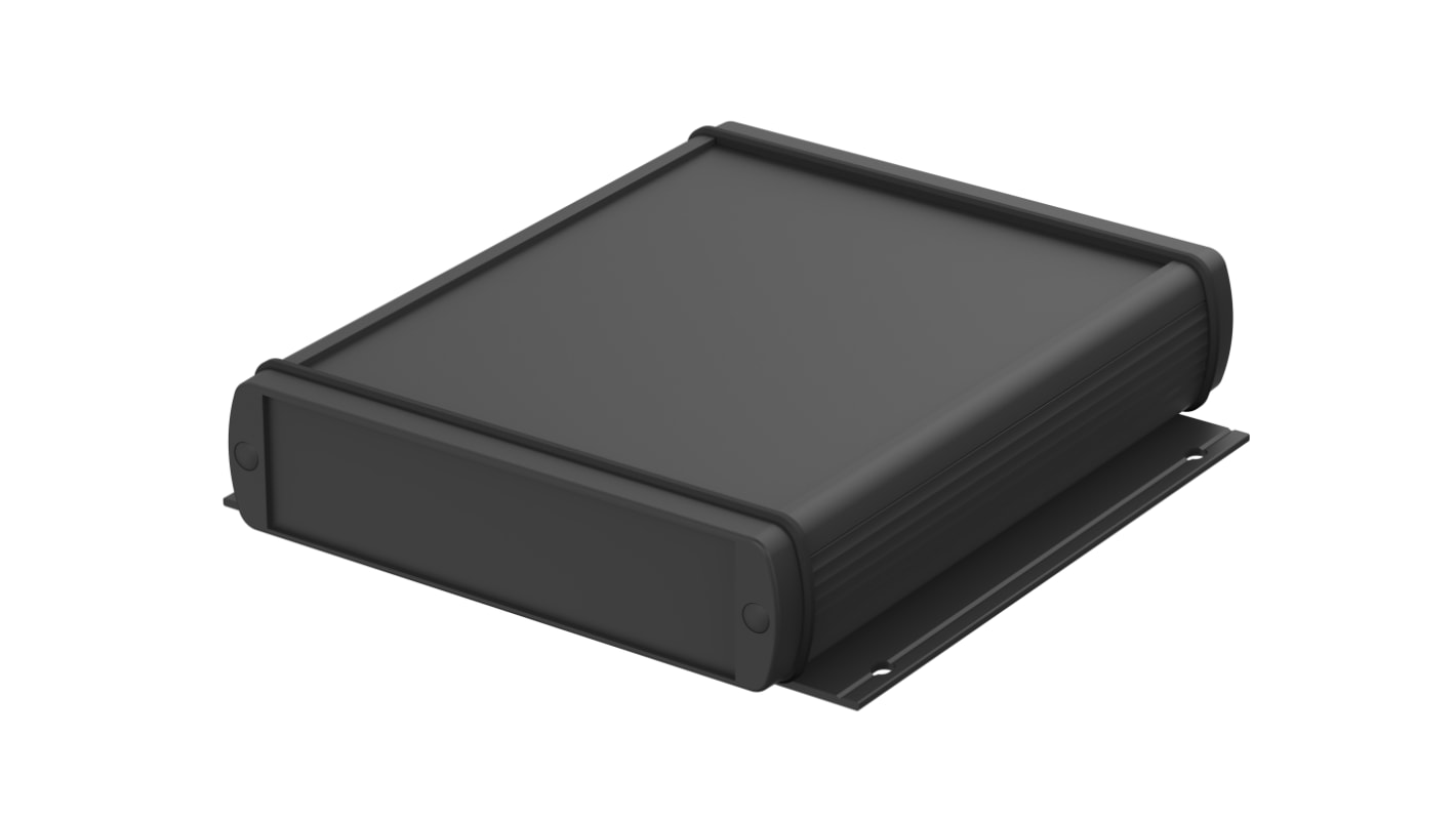 Bopla Alubos (Set) Series Black Aluminium General Purpose Enclosure, IP65, Flanged, Black Lid, 138 x 34 x 150mm