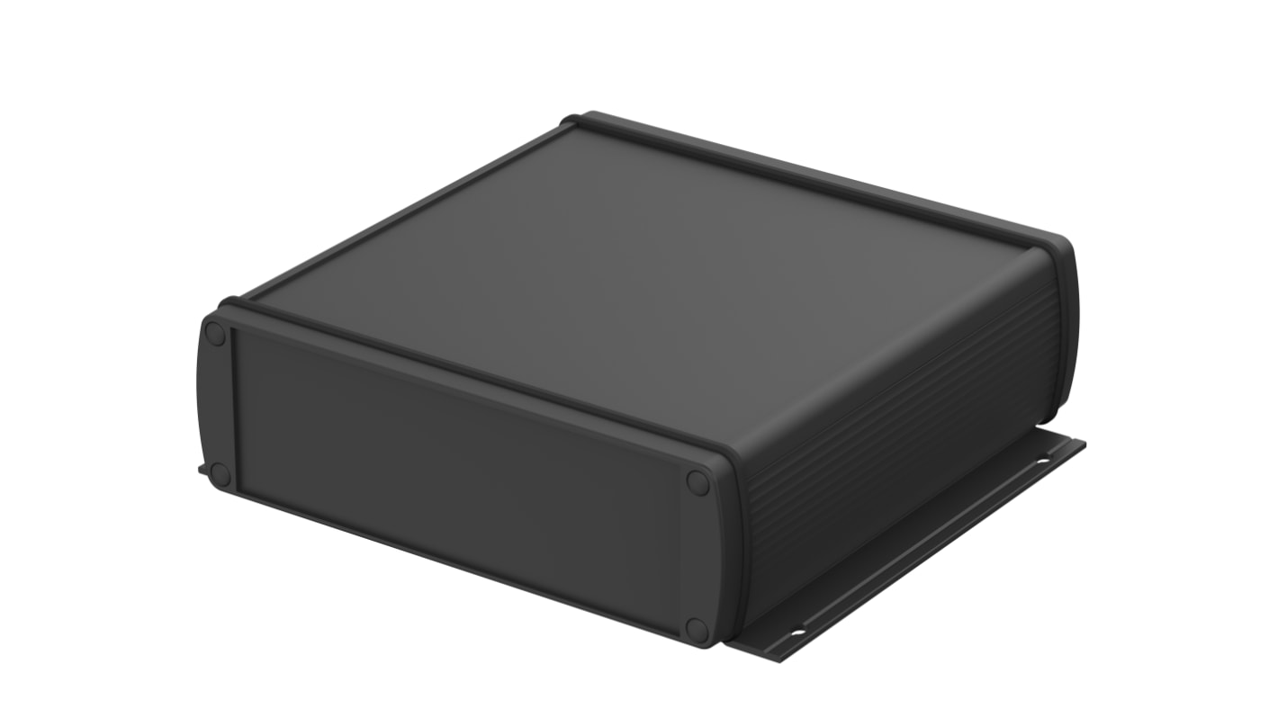 Bopla Alubos (Set) Series Black Aluminium General Purpose Enclosure, IP65, Flanged, Black Lid, 169 x 52 x 150mm