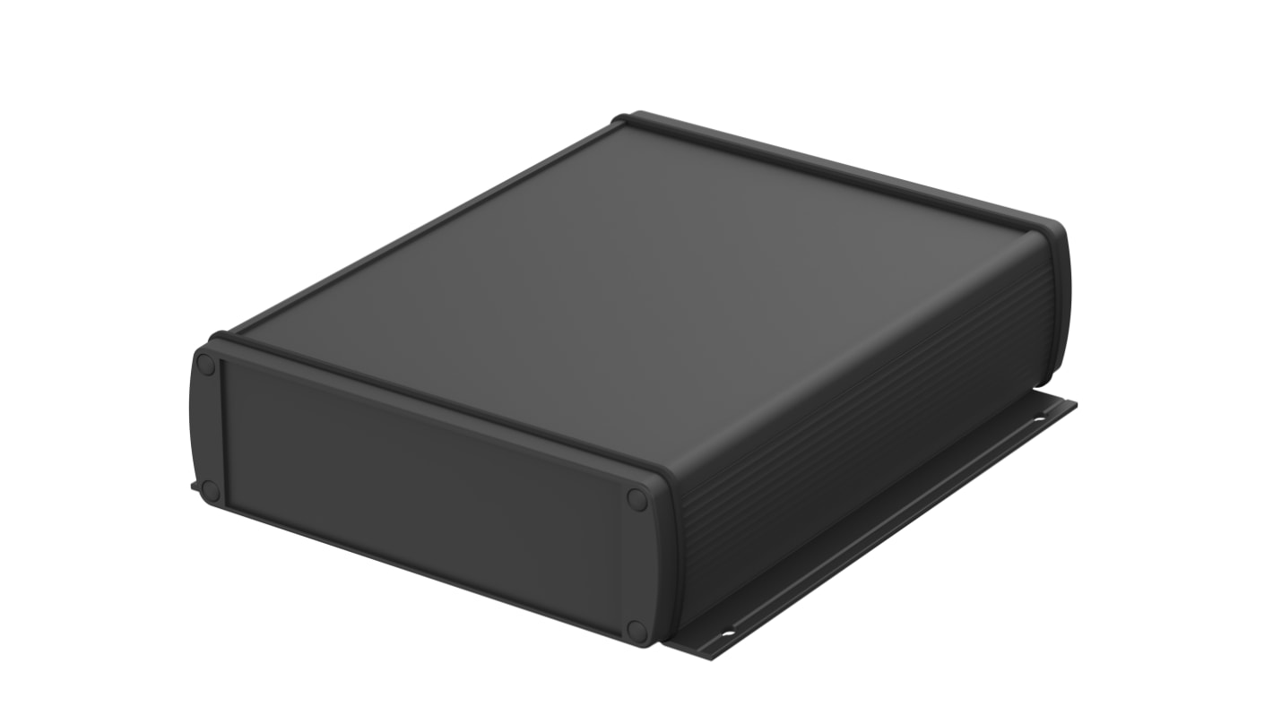 Bopla Alubos (Set) Series Black Aluminium General Purpose Enclosure, IP65, Flanged, Black Lid, 169 x 52 x 200mm