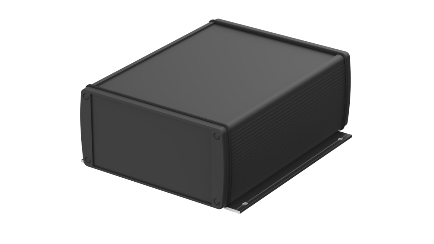 Bopla Alubos (Set) Series Black Aluminium General Purpose Enclosure, IP65, Flanged, Black Lid, 169 x 82 x 200mm