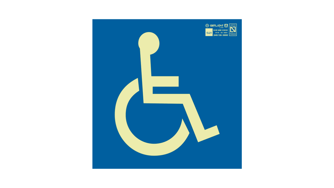 Señal táctil S21 Señalización SAL-5251, Acceso para discapacitados, Idioma: Español, Mensaje: Minusvalido , 160mm x 160