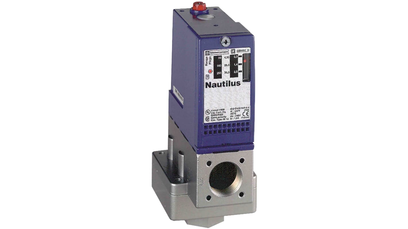 Telemecanique Sensors Pressure Switch, 0.15bar Min, 2.5bar Max, 1 C/O Output, Differential Reading