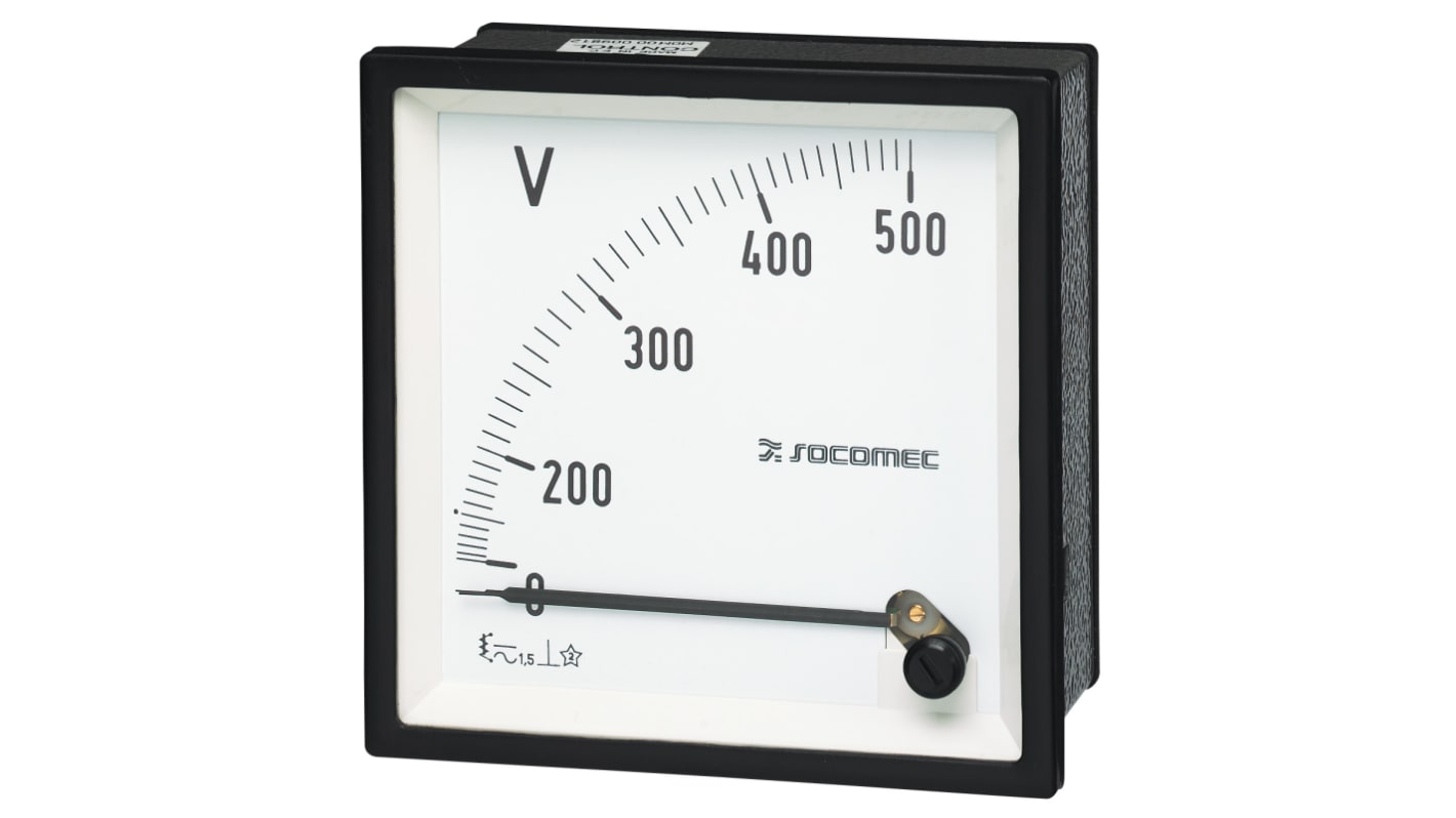 Voltímetro analógico Socomec 179G, con display Analógico, dim. 72mm x 72mm