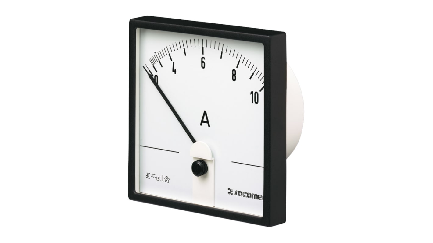 Socomec 192C Analogue Panel Ammeter 10A AC, 72mm x 72mm