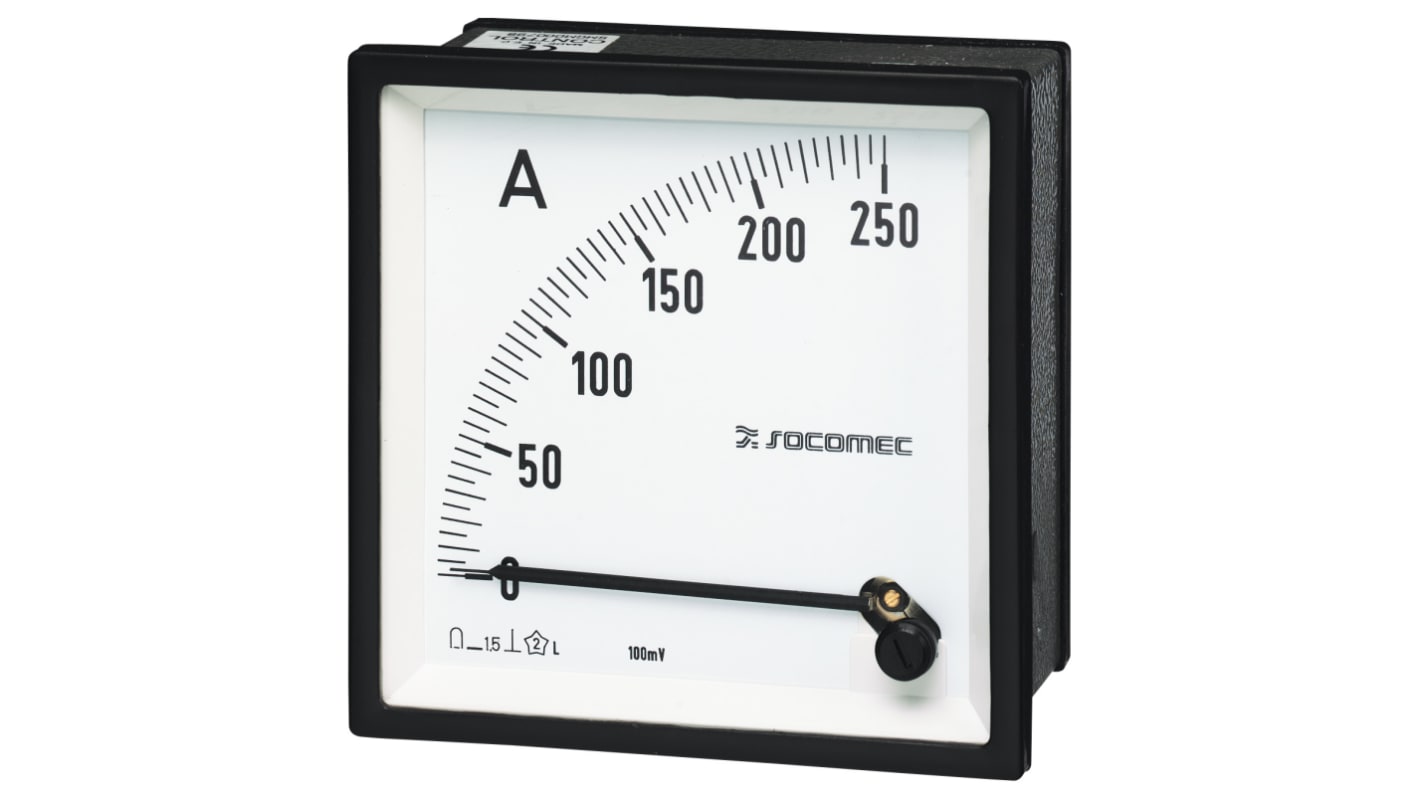 Socomec 192E Analogue Panel Ammeter 100μA DC, 48mm x 48mm