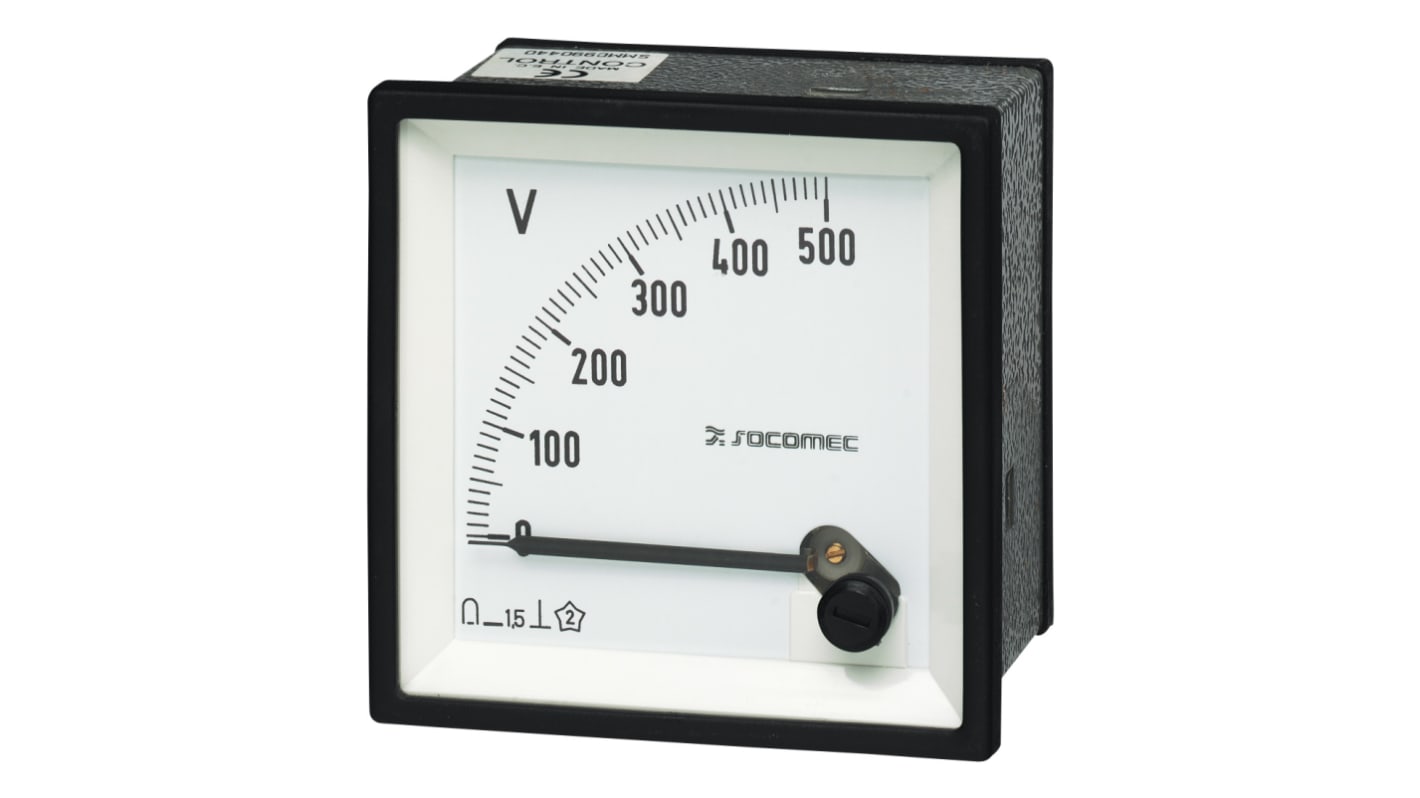 Socomec 192G Analoges Voltmeter DC Analog-Anzeige, 72mm, 72mm