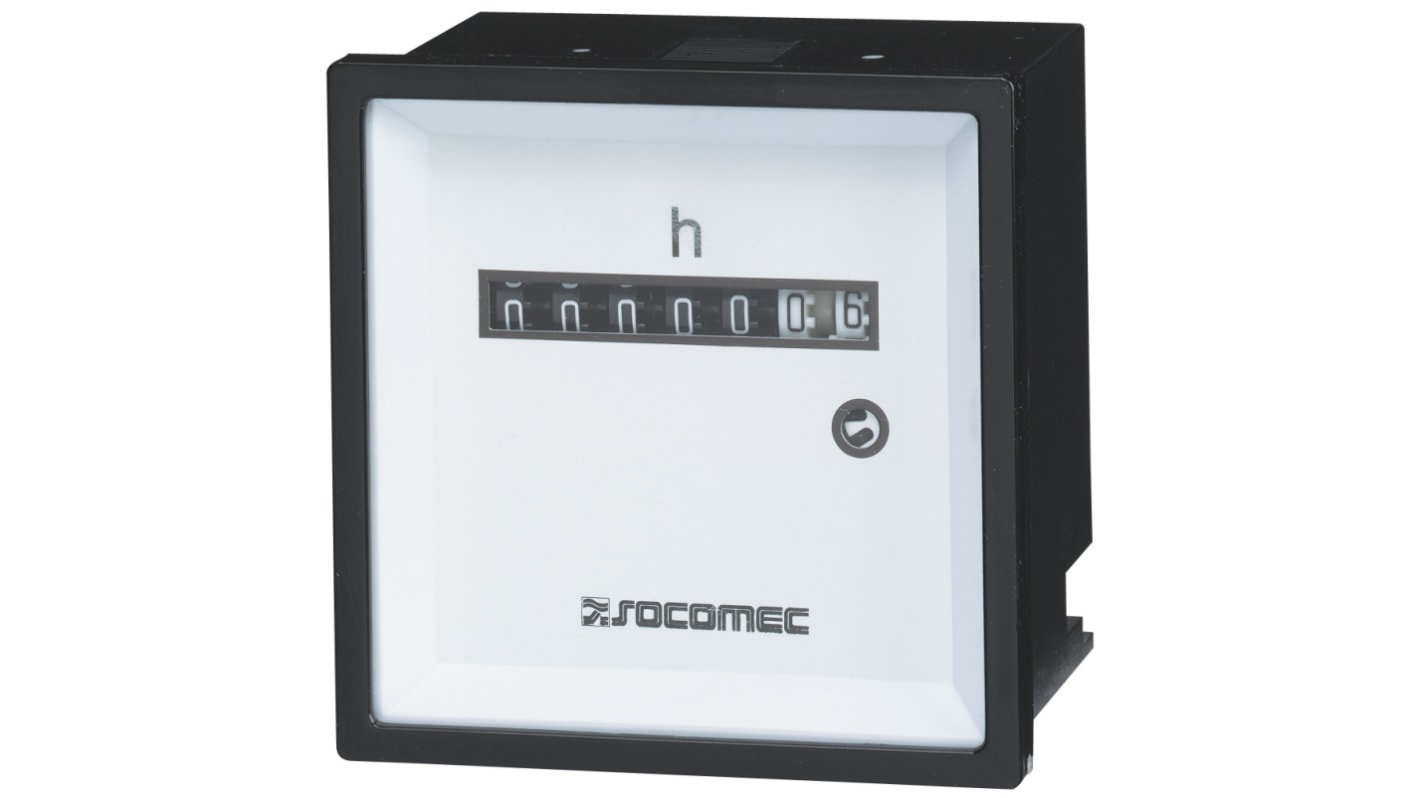 Contatore Socomec, Ore, 60Hz, display Meccanico 6 cifre, 24 V c.a.