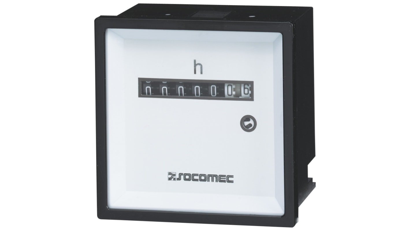 Contatore Socomec, Ore, display Meccanico 6 cifre, 80 → 220 V c.c.
