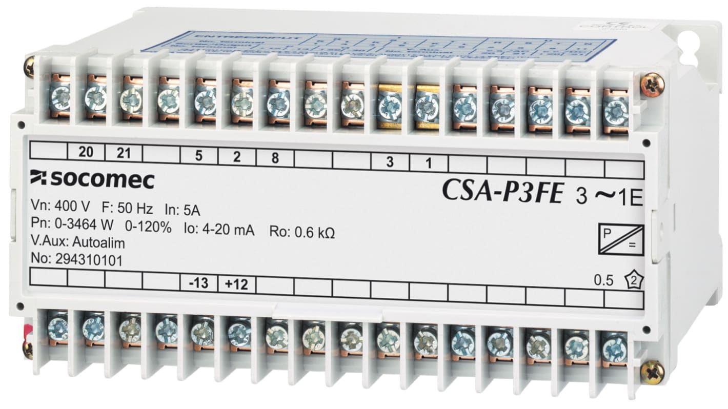 Socomec 192Y Series Current Transformer, 1A Input, 20 mA Output, 230 V ac