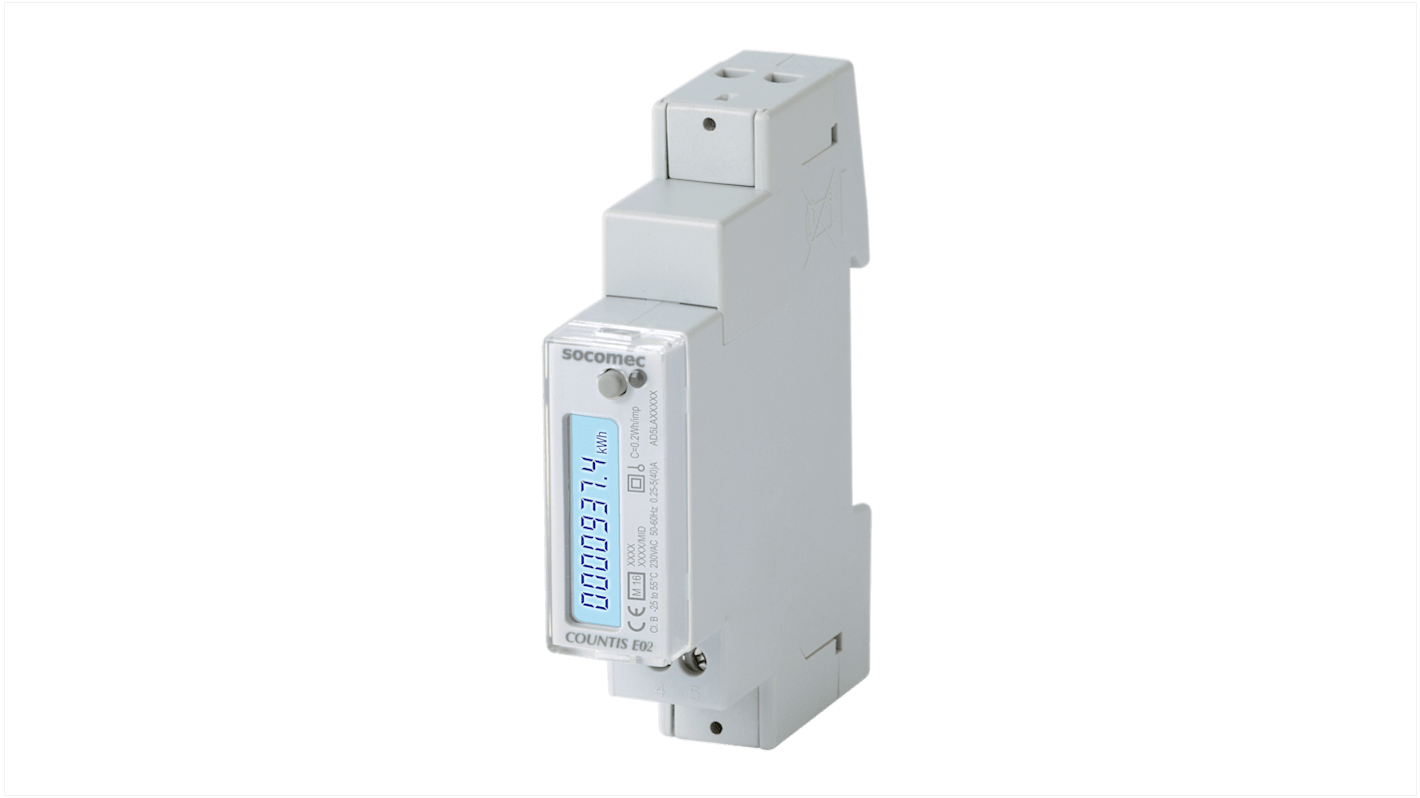 Contatore di energia Socomec, COUNTIS, monofase fasi, display LCD