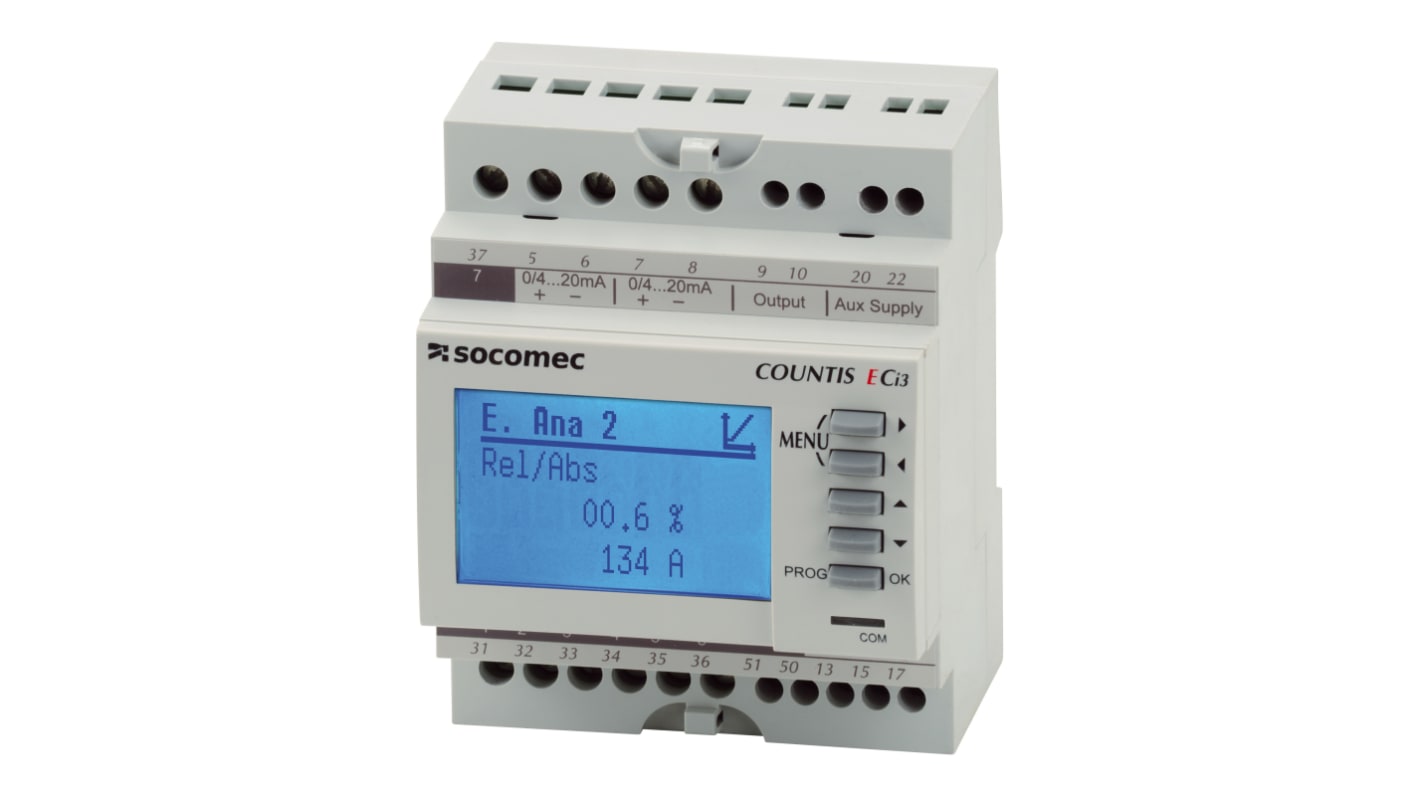 Socomec COUNTIS Energiemessgerät LCD 90mm x 73mm