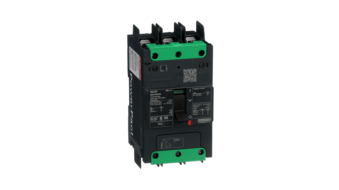 Interruttore magnetotermico Schneider Electric 3P 20A, Tipo D