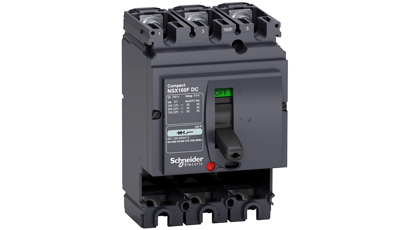 LV438103 Schneider Electric, ComPact MCCB Molded Case Circuit Breaker 3P 160A, Fixed Mount RS