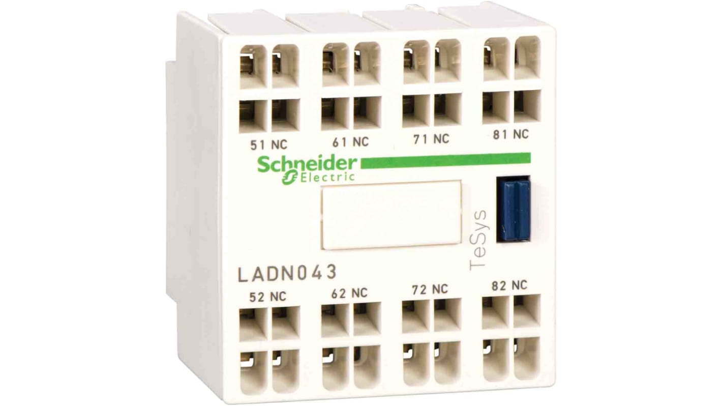 Blocco di contatti ausiliari Schneider Electric, 4NC, serie LADN