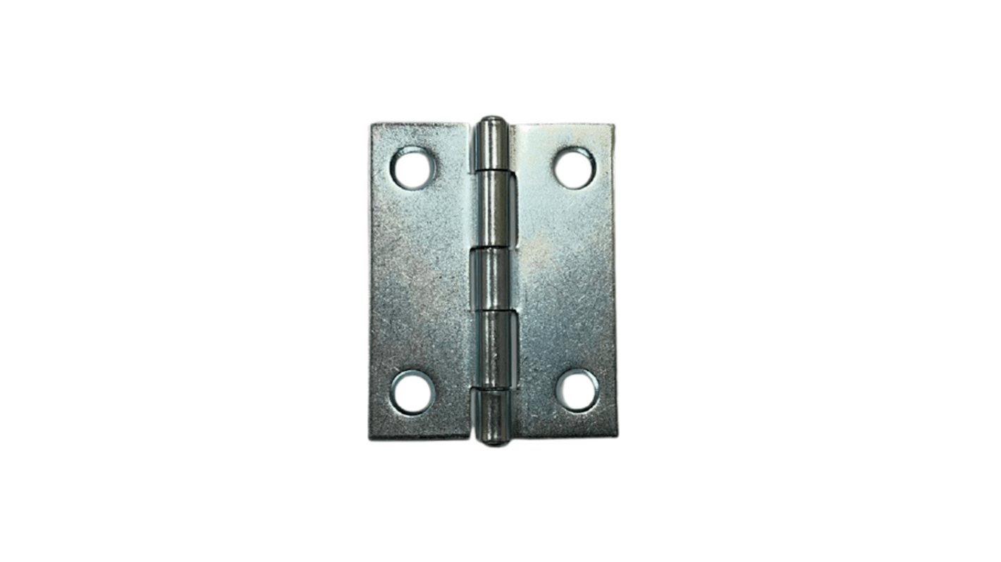 RS PRO Steel Butt Hinge, Screw Fixing, 50mm x 38mm x 1.2mm