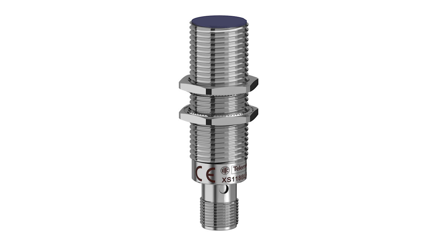 Telemecanique Sensors Inductive Barrel-Style Proximity Sensor, M18 x 1, 5 mm Detection, PNP Output, 12 → 24 V,