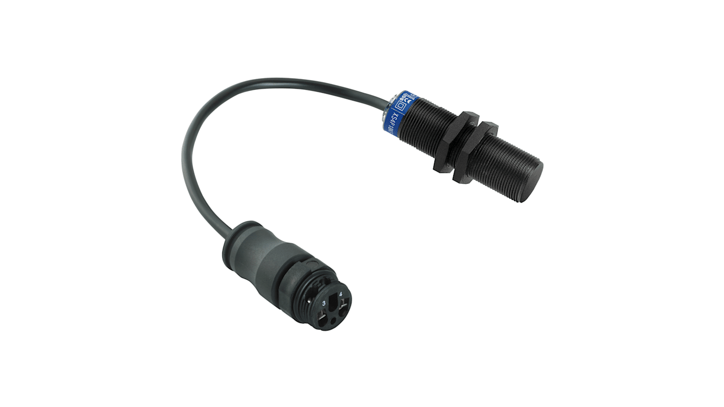 Telemecanique Sensors Inductive Barrel-Style Proximity Sensor, M18 x 1, 8 mm Detection, PNP Output, 12 → 48 V,