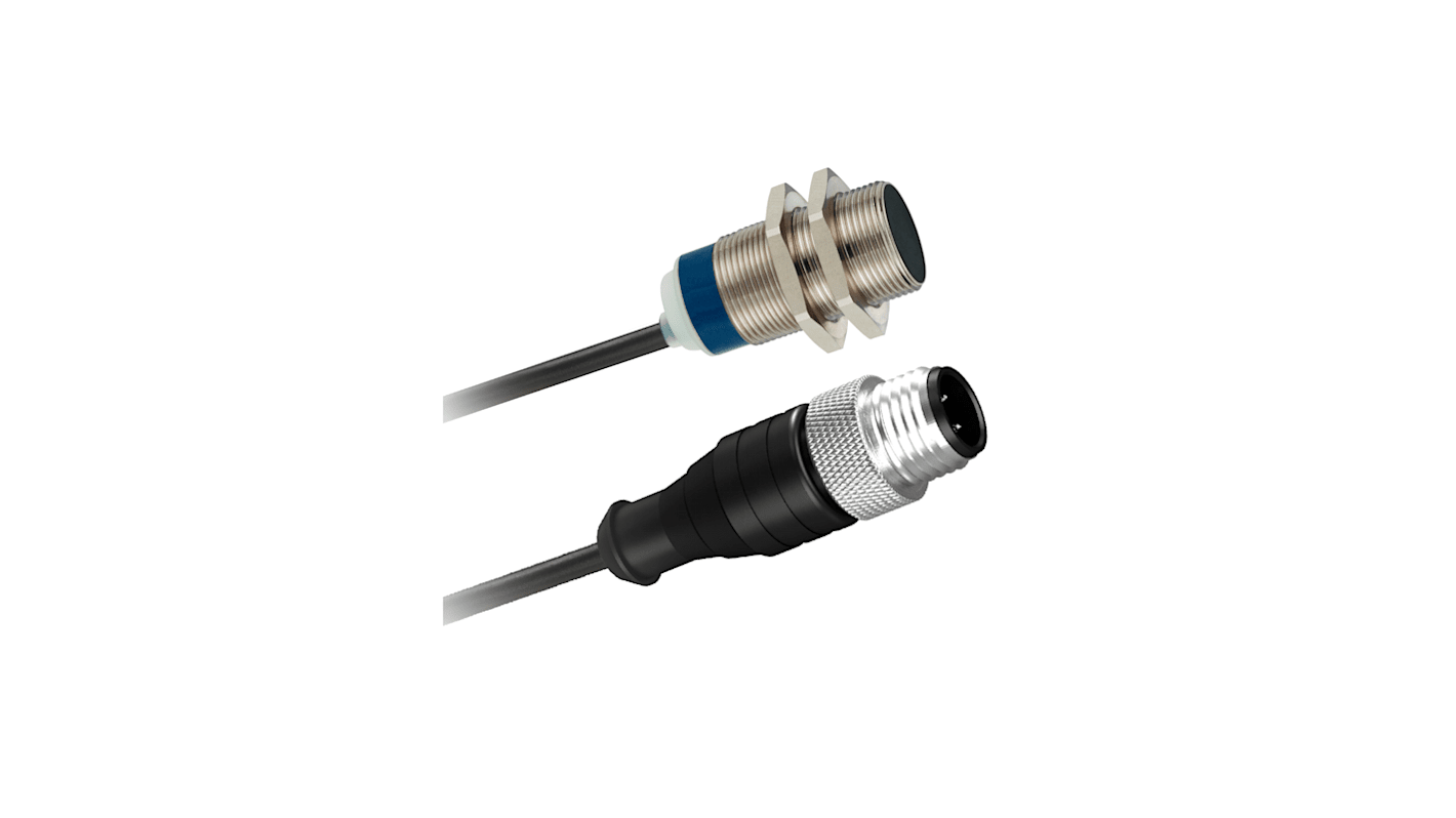 Telemecanique Sensors Inductive Barrel-Style Proximity Sensor, M18 x 1, 5 mm Detection, Discrete Output, 12 → 48