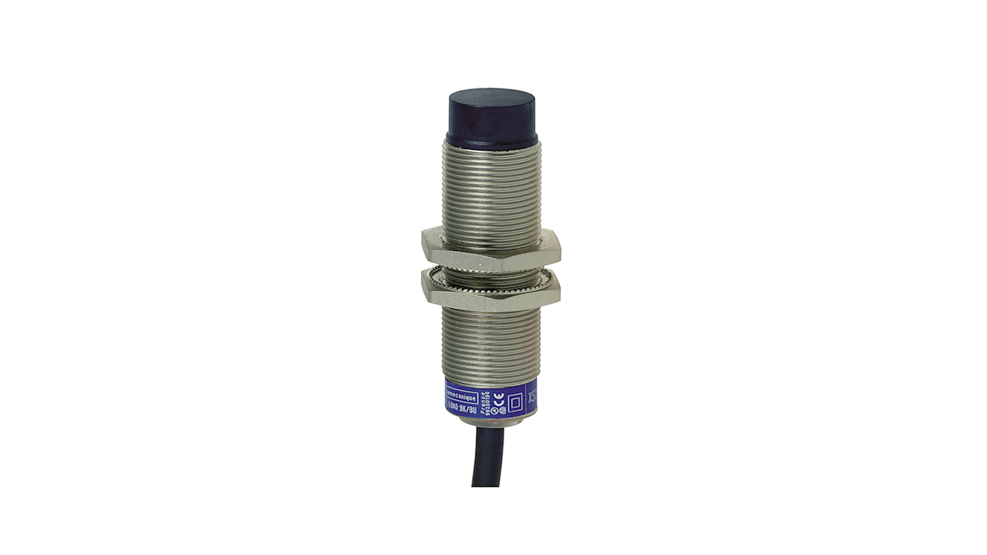 Telemecanique Sensors Inductive Barrel-Style Proximity Sensor, M18 x 1, 12 mm Detection, PNP Output, 12 → 48 V,