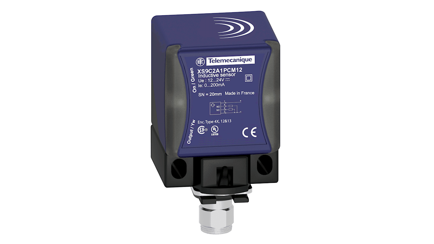 Telemecanique Sensors Näherungssensor Induktiv, Kubisch 20 mm PNP 12 → 24 V, IP65, IP67, IP69K