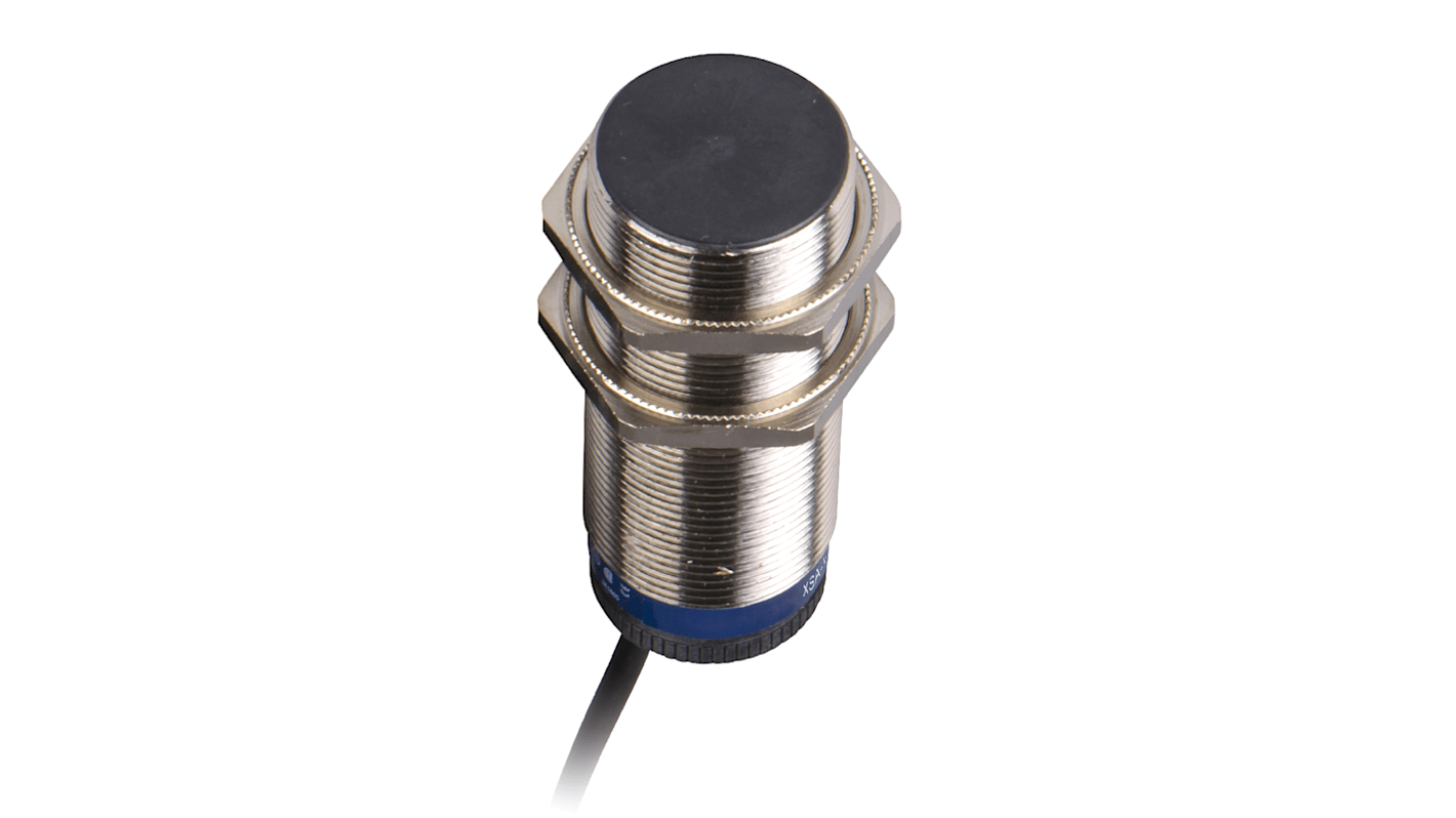 Telemecanique Sensors Inductive Barrel-Style Proximity Sensor, M30 x 1.5, 10 mm Detection, Discrete Output, 24 →