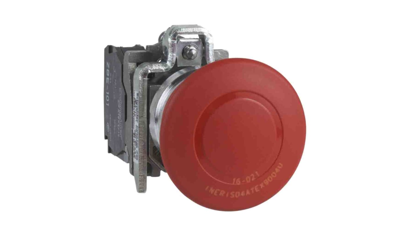 Schneider Electric XB4 Series Pull Release Emergency Stop Push Button, Panel Mount, 22mm Cutout, 1 NO + 1 NC, IP65