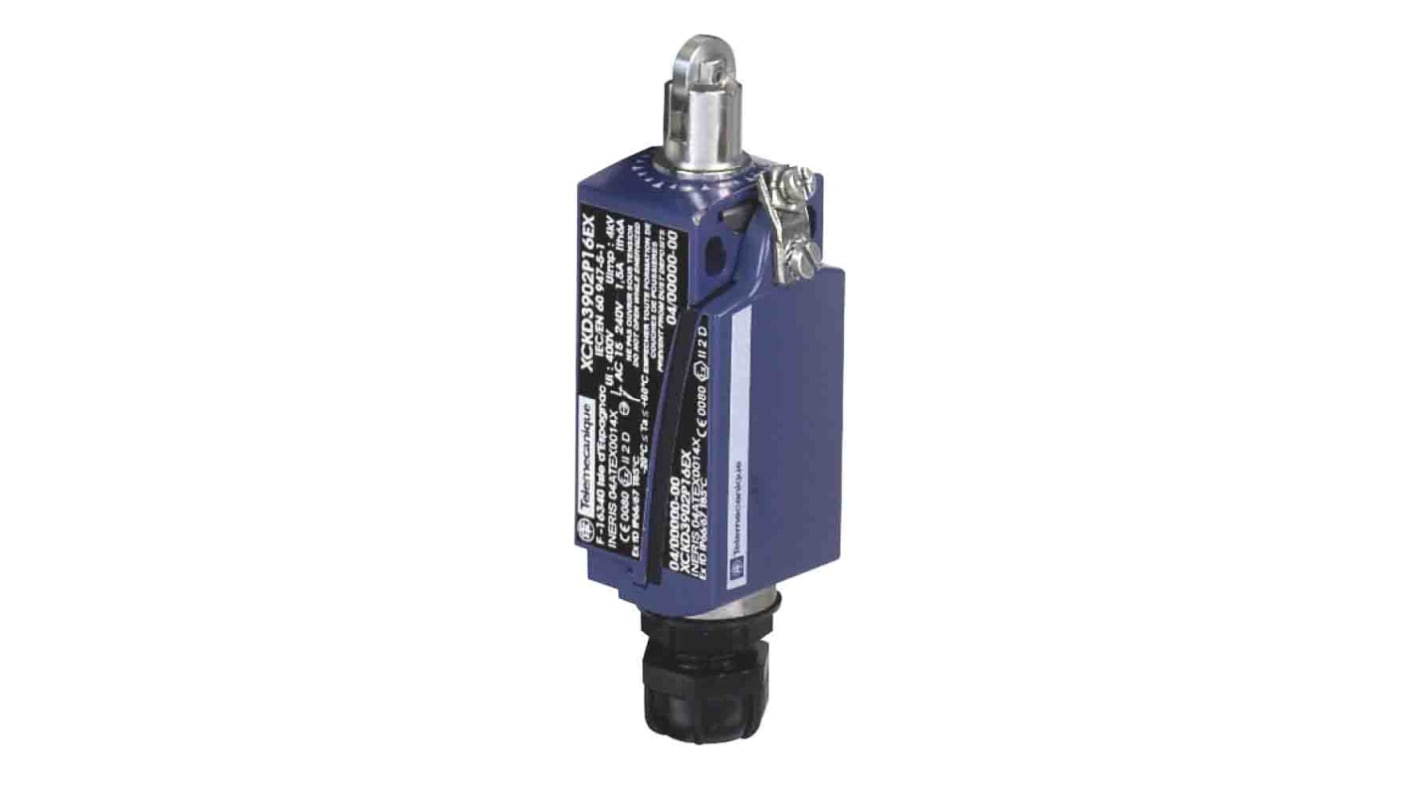 Telemecanique Sensors Roller Plunger Limit Switch, 2NC/1NO, IP66, IP67, 3P, Zamak Zinc Alloy Housing, 400V ac Max, 6A