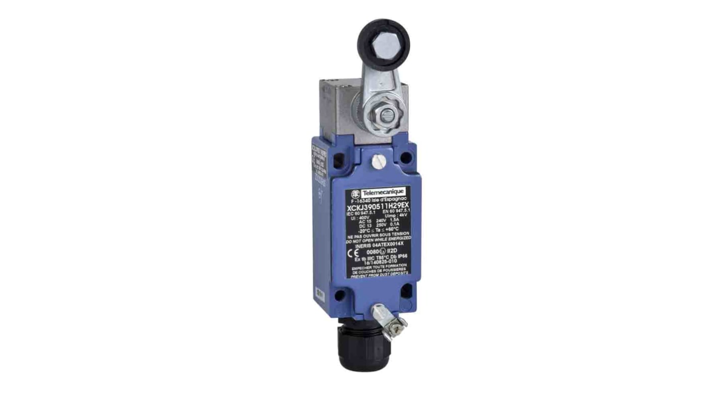 Telemecanique Sensors Roller Lever Limit Switch, 2NC/1NO, IP66, 3P, Metal Housing, 400V ac Max, 6A Max